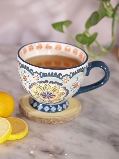 

Chumbak Sea Green & Blue Printed Ceramic Cup 410 ml