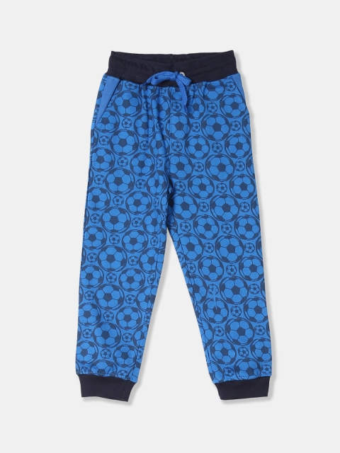

Cherokee Boys Blue & Black Football Printed Pure Cotton Joggers