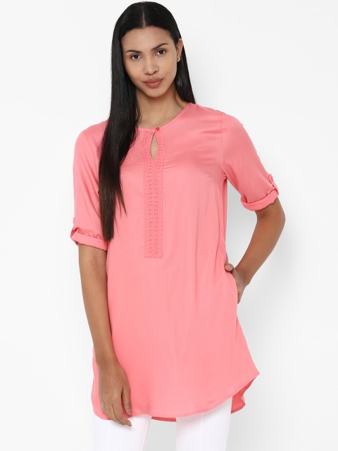 

Allen Solly Woman Pink Solid Tunic