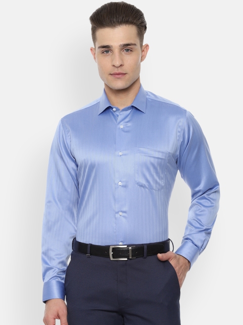 

Van Heusen Men Blue Regular Fit Self Design Party Shirt