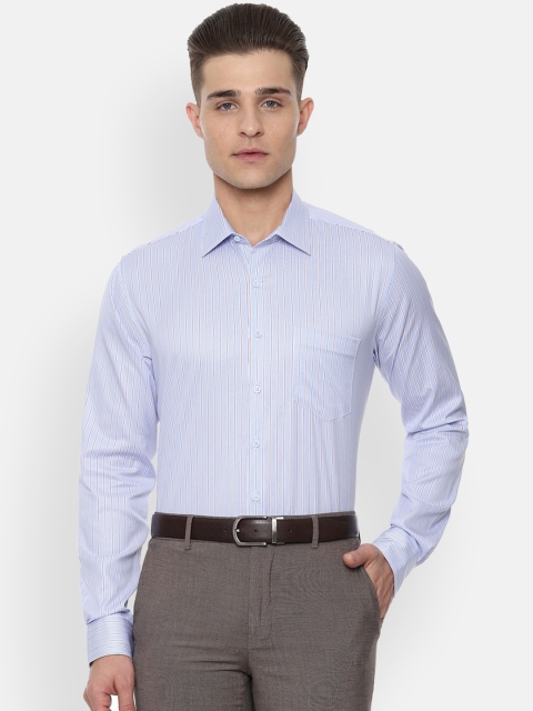 

Van Heusen Men Blue & Maroon Slim Fit Striped Formal Shirt