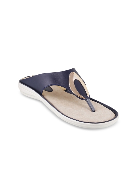 

WALKWAY Women Navy Blue Solid Open Toe Flats