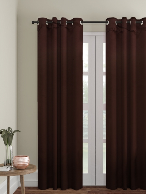 

eyda Brown Single Room Darkening Long Door Curtain