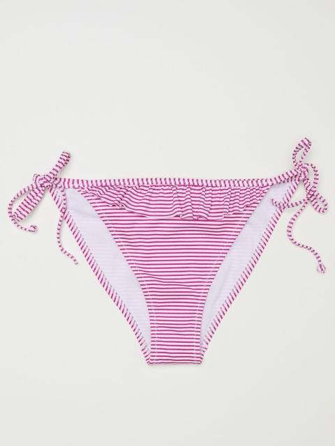 

H&M Women Pink & White Striped Tie Tanga Bikini Bottoms 0586257002
