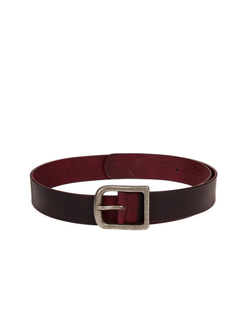 

Aditi Wasan Men Brown & Maroon Solid Leather Belt