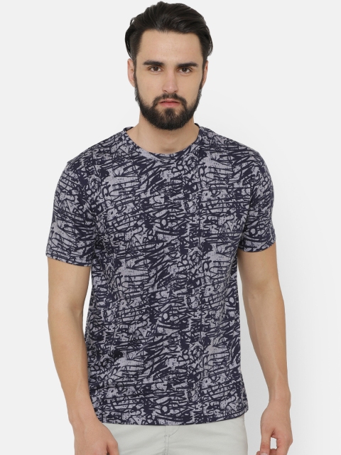 

COOL COLORS Men Grey Printed Round Neck T-shirt