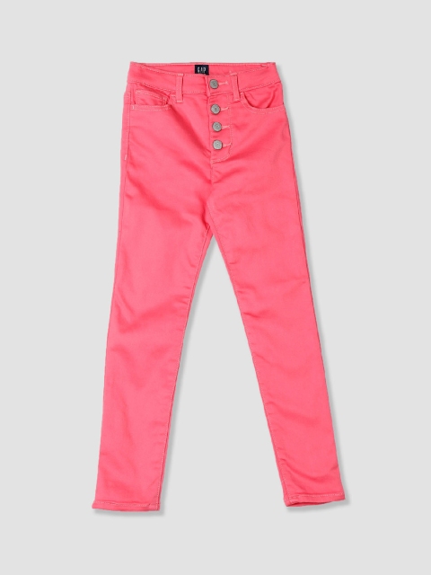 

GAP Pink Girls Solid Stretch High Rise Jeggings