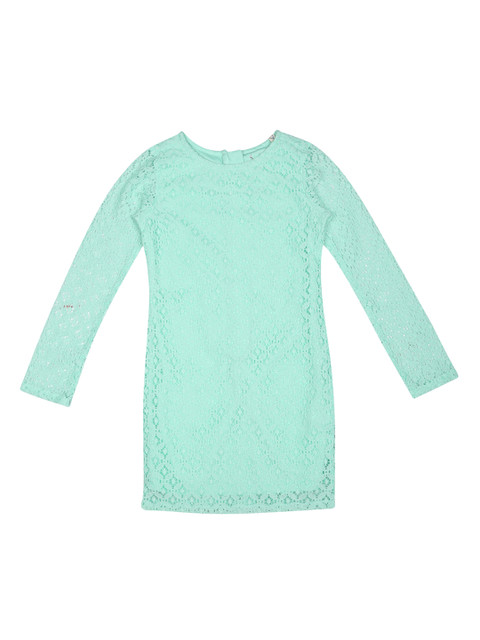 

Allen Solly Junior Girls Sea Green Self Design Sheath Dress