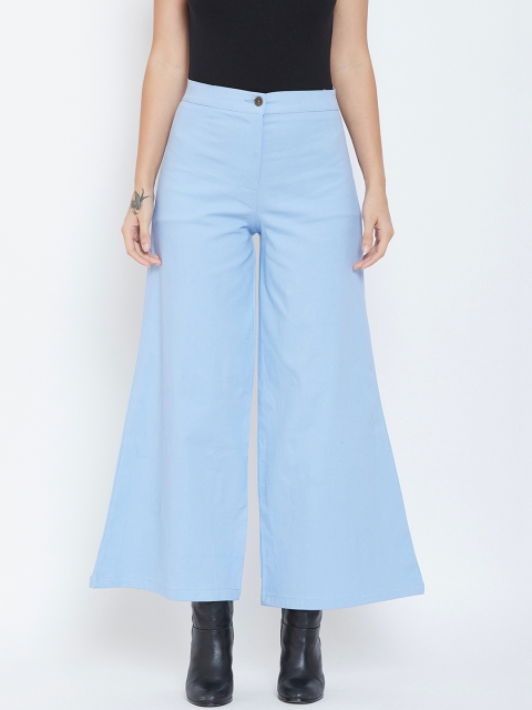

Rider Republic Women Blue Flared Solid Regular Trousers