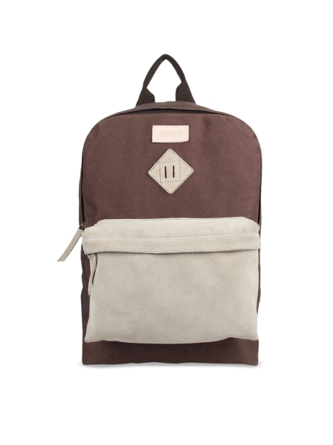 

Paradigm Design Lab Unisex Brown & Off-White Colourblocked Backpack
