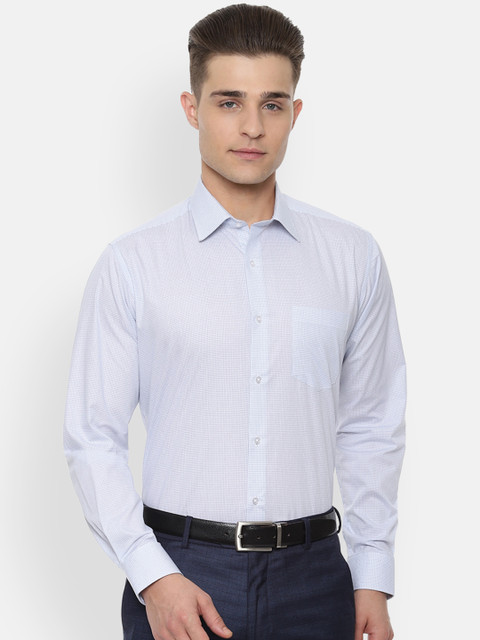 

Van Heusen Men Blue Regular Fit Checked Formal Shirt