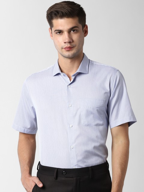 

Peter England Men Blue Regular Fit Striped Formal Shirt