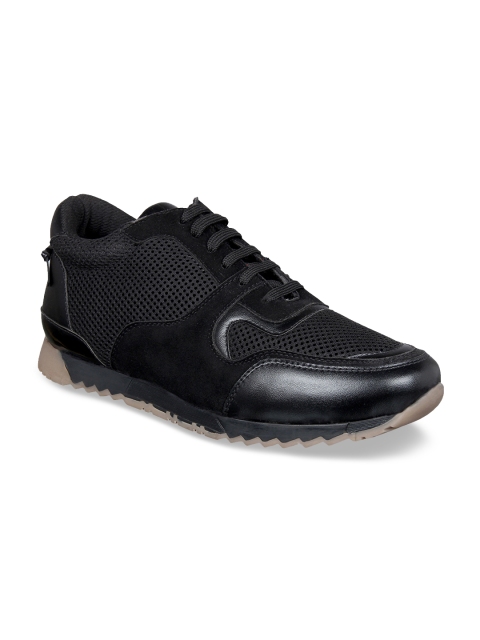 

Aditi Wasan Men Black Woven Design Vegan Leather Sneakers