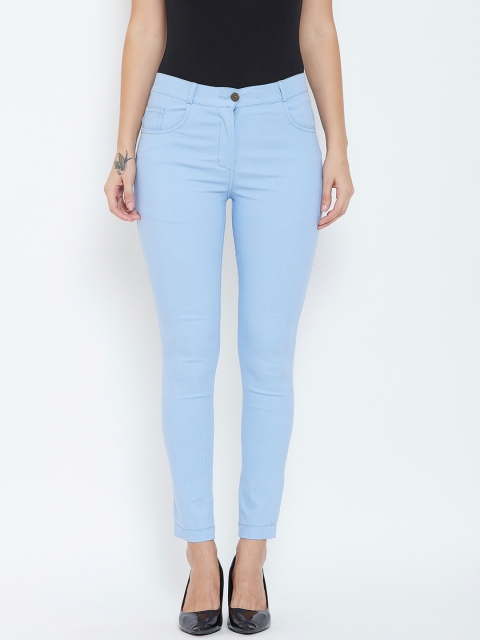 

Rider Republic Women Blue Slim Fit Solid Cigarette Trousers