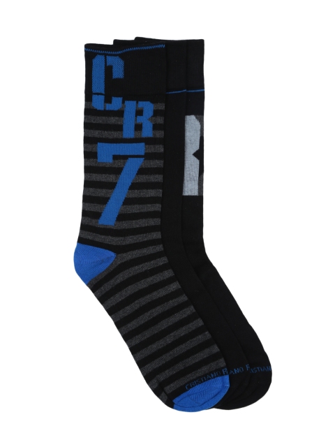 

CR7 Cristiano Ronaldo Men Pack of 3 Assorted Striped Ankle-Length Socks