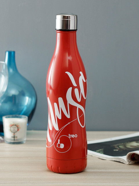 

Treo Red & White Printed Campa Pop-750 Thermosteel Hot & Cold Water Bottle 700 ml