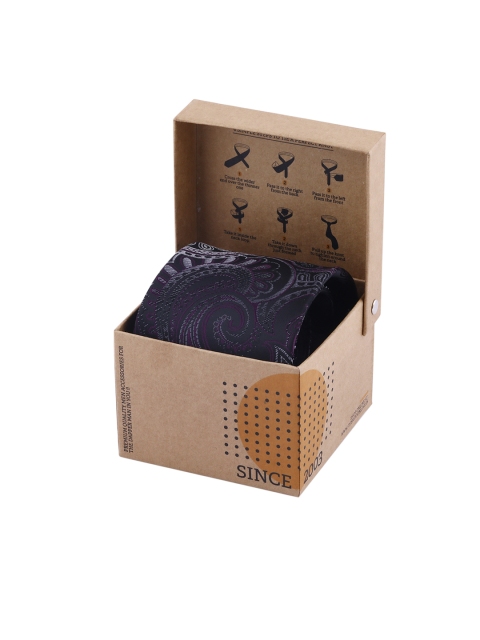 

Tossido Purple Woven Design Broad Tie