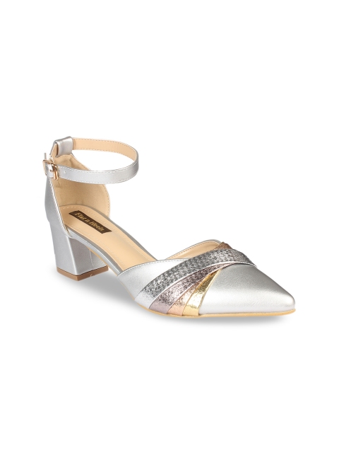 

Flat n Heels Women Silver-Toned Solid Heels