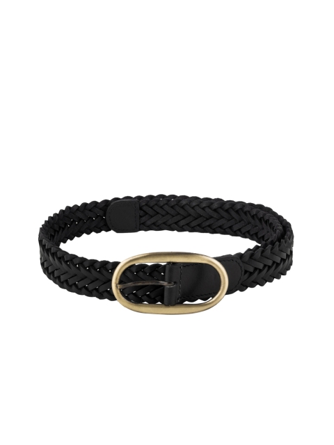 

Aditi Wasan Women Black Textured Genuine Leather Belt