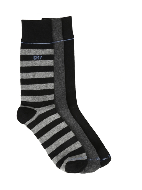 

CR7 Cristiano Ronaldo Men Pack of 3 Assorted Solid Calf-Length Socks