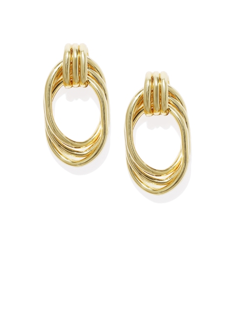 

Blisscovered Gold-Toned Oval Drop Earrings