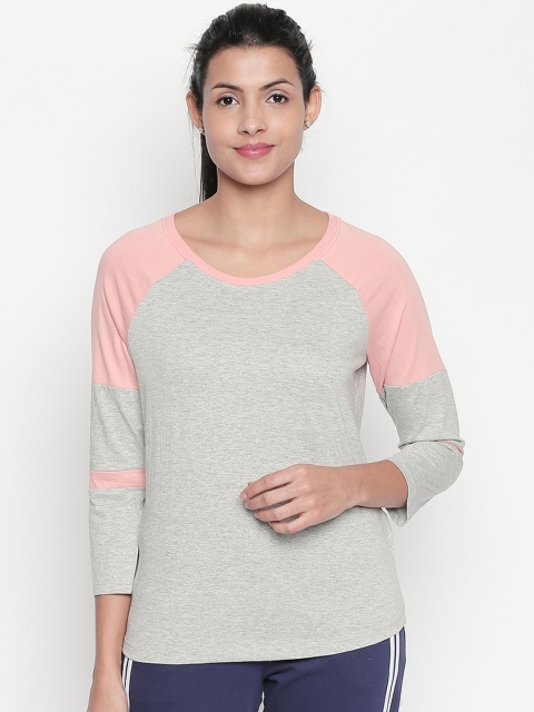 

Ajile by Pantaloons Women Grey Colourblocked Round Neck T-shirt