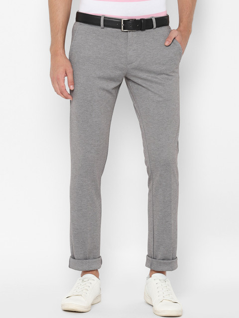 

Allen Solly Men Grey Slim Fit Solid Regular Trousers