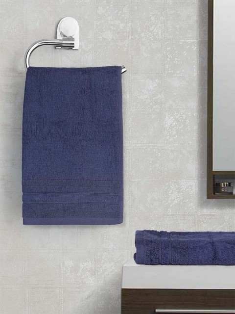 

SPACES Blue Solid Hygro Anti-Microbial 550 GSM Cotton Set of 2 Sustainable Hand Towels