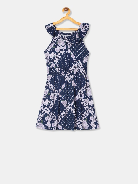 

The Childrens Place Girls Blue Printed A-Line Dress