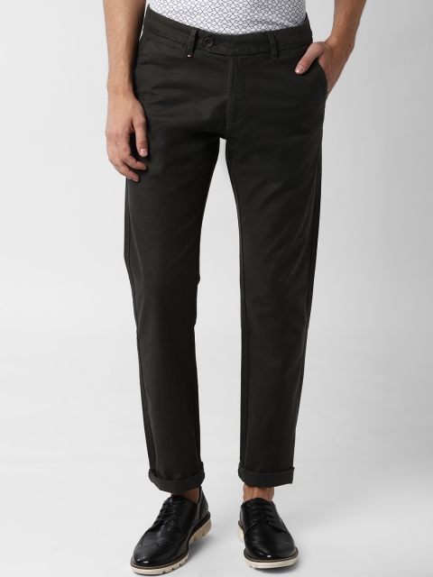 

Peter England Casuals Men Charcoal Grey Slim Fit Solid Regular Trousers