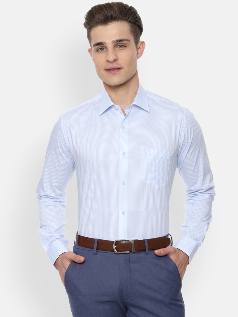 

Van Heusen Men Blue Slim Fit Checked Formal Shirt