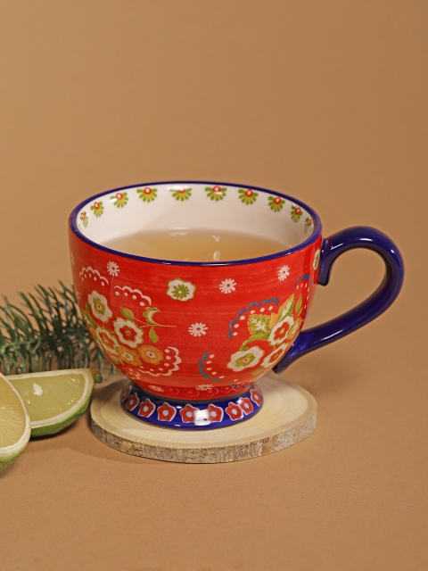 

Chumbak Red & Blue Printed Ceramic Cup 380 ml
