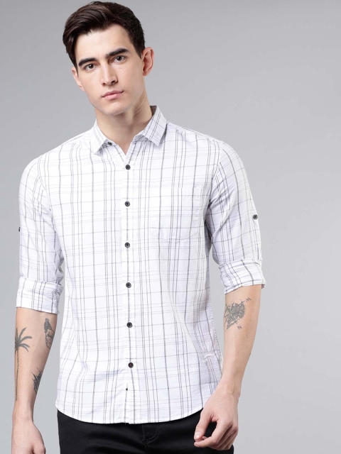 

Ecko Unltd Men White & Grey Slim Fit Checked Casual Shirt