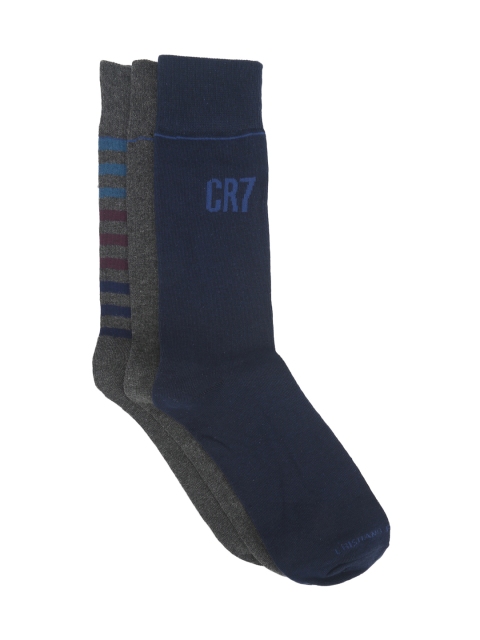 

CR7 Cristiano Ronaldo Men Pack of 3 Assorted Solid Calf-Length Socks