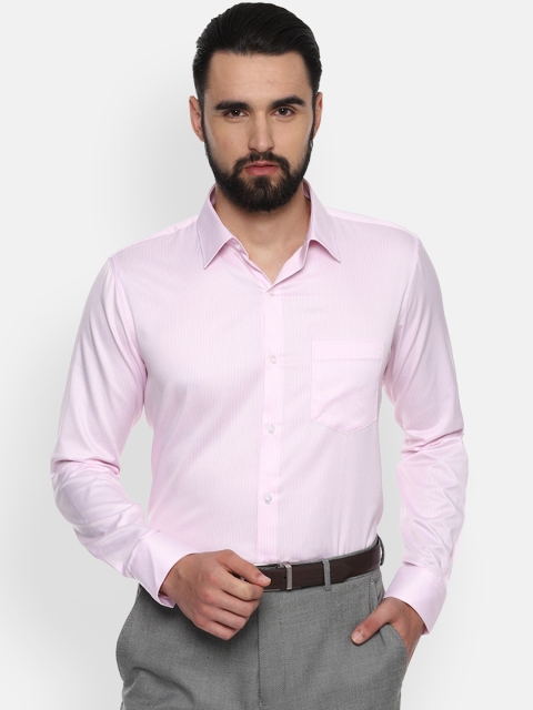 

Van Heusen Men Pink Slim Fit Striped Formal Shirt