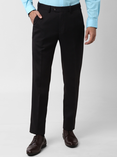 

Peter England Men Black Slim Fit Solid Formal Trousers