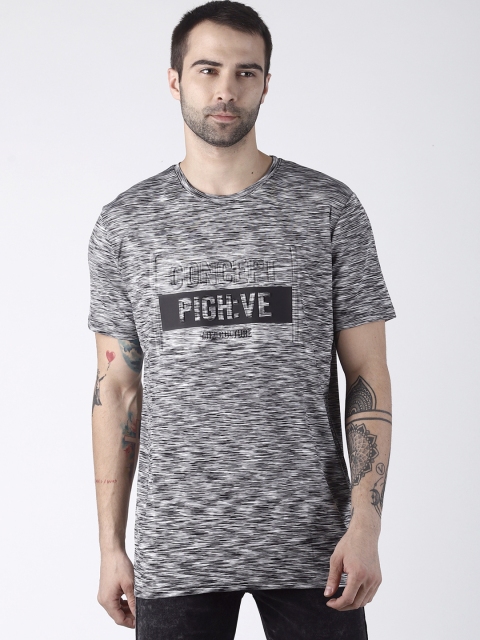

Rex Straut Jeans Men Grey Printed Round Neck Slim Fit T-shirt