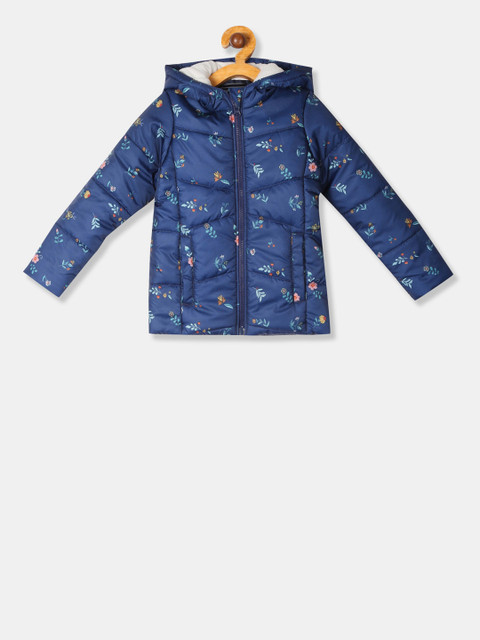

Cherokee Girls Navy Blue Printed Puffer Jacket