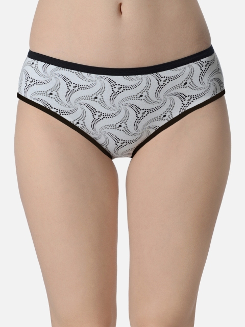 Mod & Shy Women White & Black Assorted Basic Briefs MU87M
