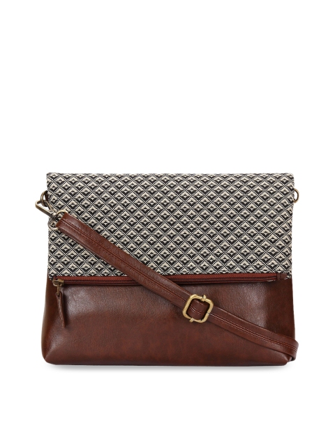 

HAMELIN Brown & Black Self Design Sling Bag