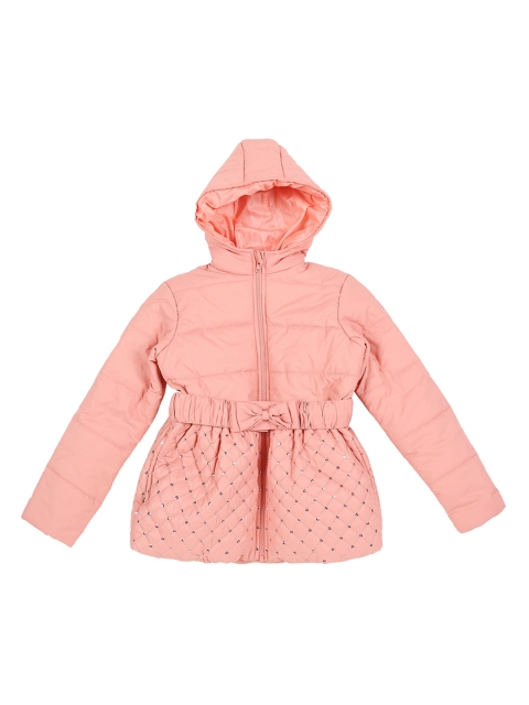 

Pantaloons Junior Girls Peach-Coloured Embellished Tailored Jacket