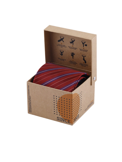 

Tossido Maroon & Blue Striped Broad Tie