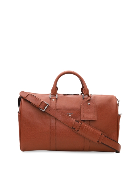 

Da Milano Unisex Brown Solid Medium Sized Leather Duffel Bag