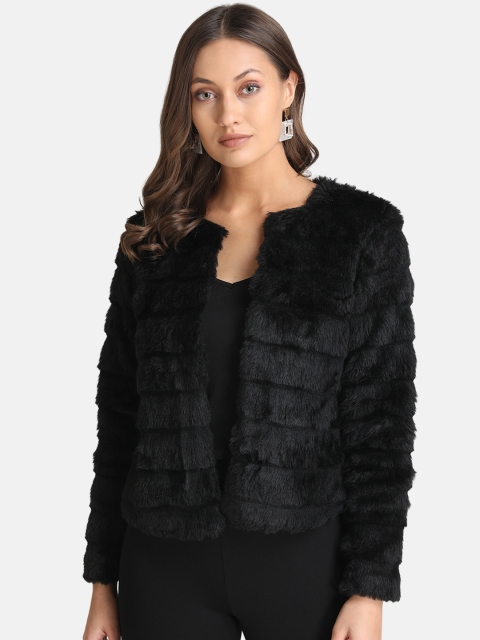 

Kazo Women Black Solid Open Front Jacket