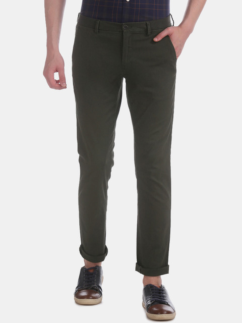 

Arrow Sport Men Olive Green Slim Fit Solid Chinos