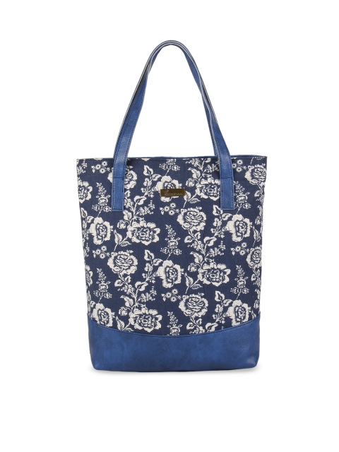 

Vivinkaa Blue & White Printed Tote Bag