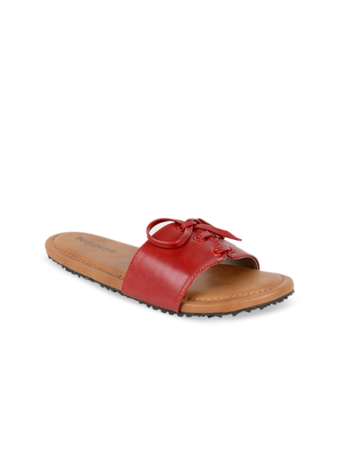 

Berry Purple Women Red Solid Open Toe Flats