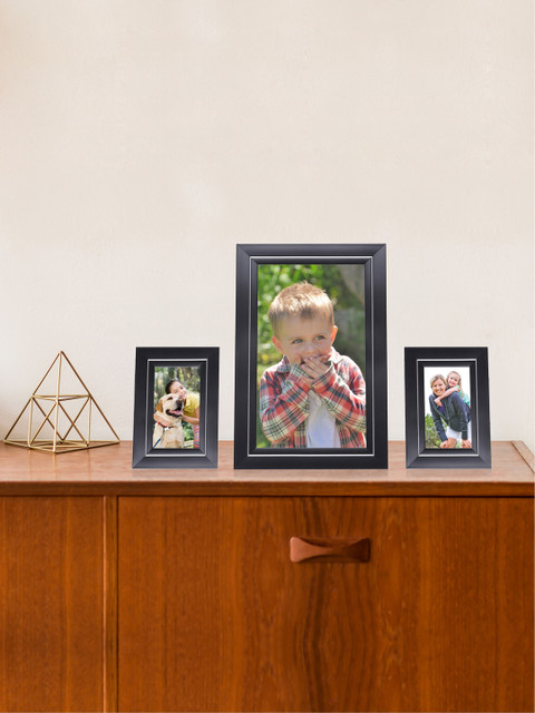 

RANDOM Set of 3 Brown Synthetic Individual Table-Top Collage Photo Frames, Black