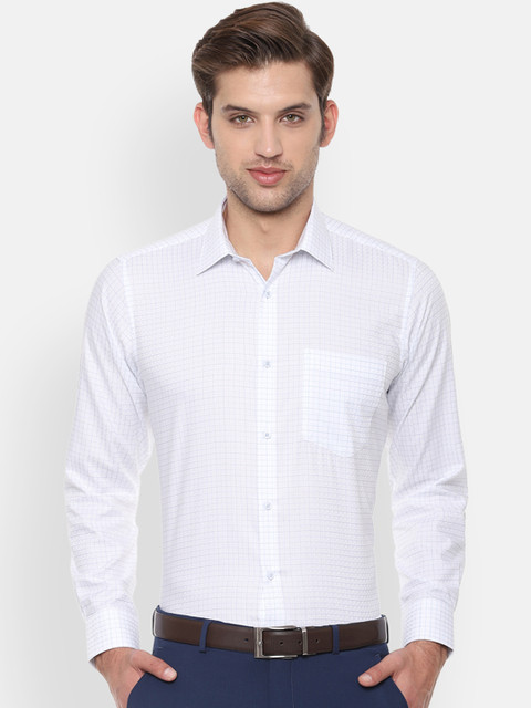 

Van Heusen Men White Regular Fit Checked Formal Shirt