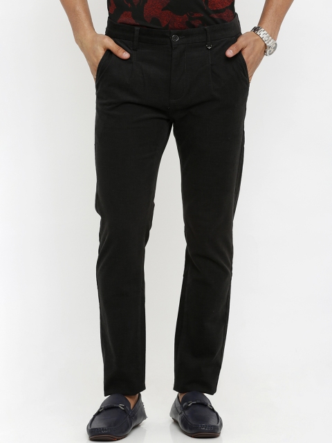 

Rex Straut Jeans Men Black Comfort Tapered Fit Solid Regular Trousers